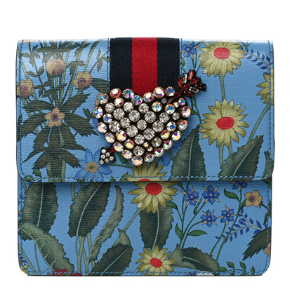 Gucci Calfskin Web New Flora Crystal Heart Totem Azure 1 of 11