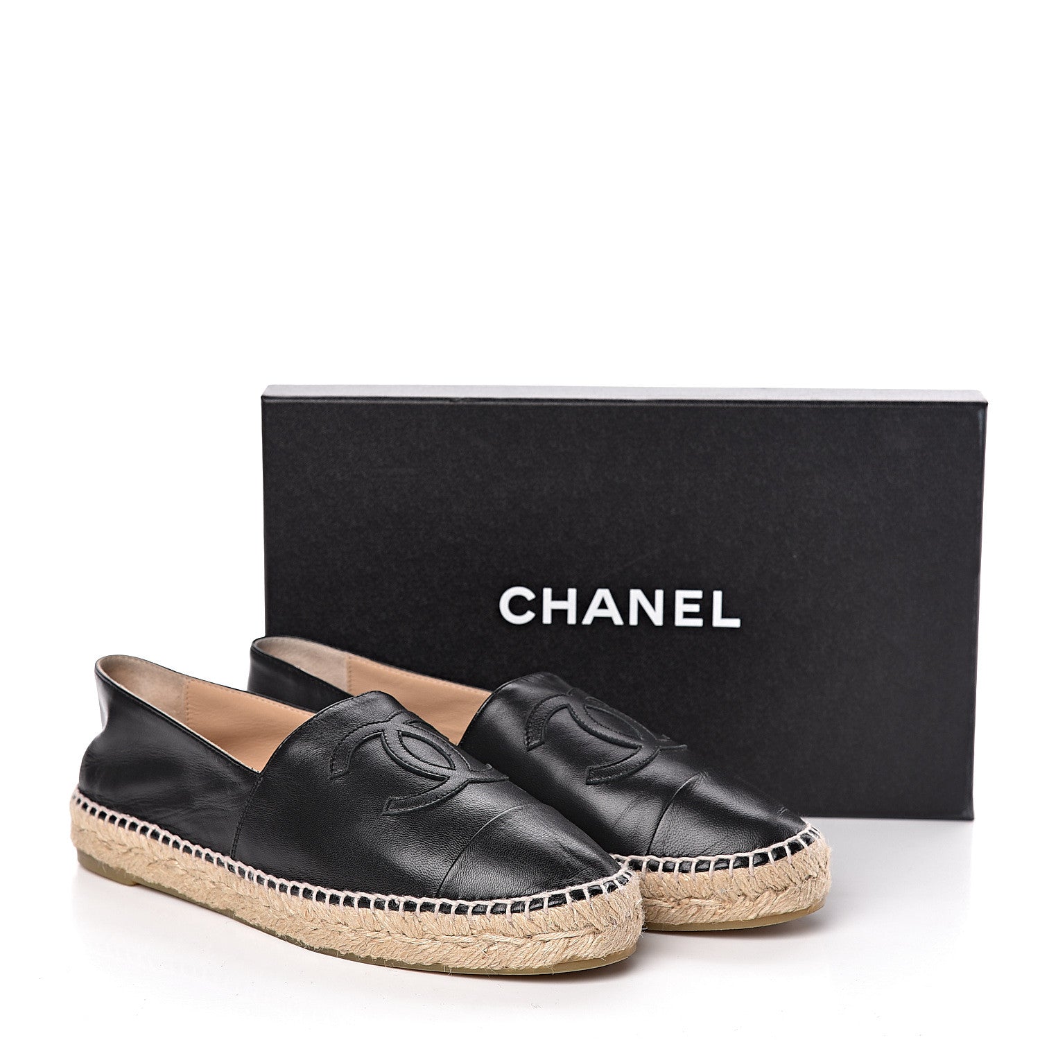 Chanel Lambskin CC Espadrilles 39 Black 9 of 9