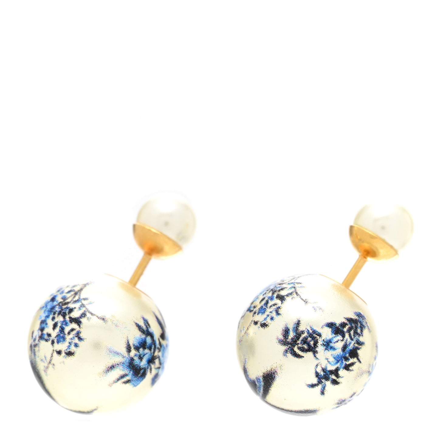 Pearl Mise En Dior Palm Tree Tribal Earrings Gold