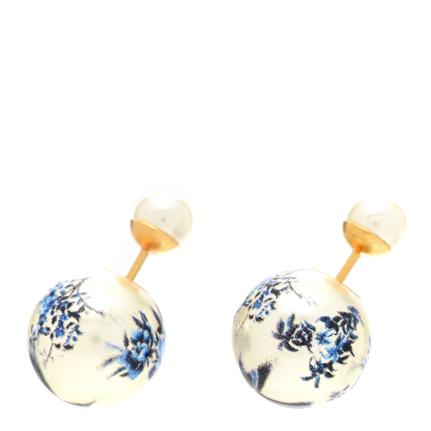 Christian Dior Pearl Mise En Dior Palm Tree Tribal Earrings Gold 1 of 4