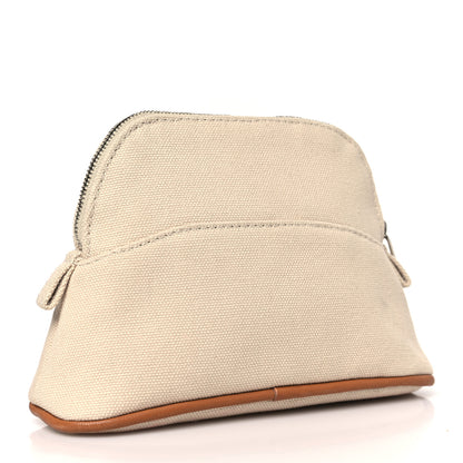 Hermes Cotton Canvas Mini Mini Bolide Travel Cosmetic Pouch Natural 3 of 9