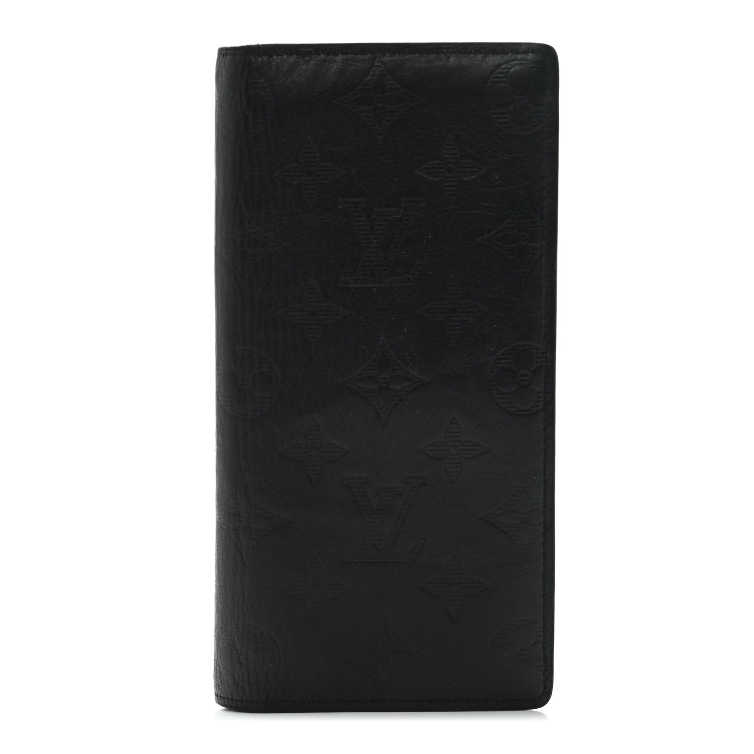 Louis Vuitton Calfskin Monogram Shadow Brazza Wallet Black 1 of 8