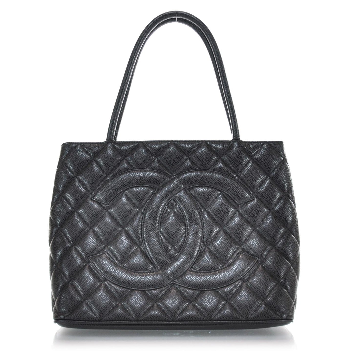 Caviar Quilted Medallion Tote Black