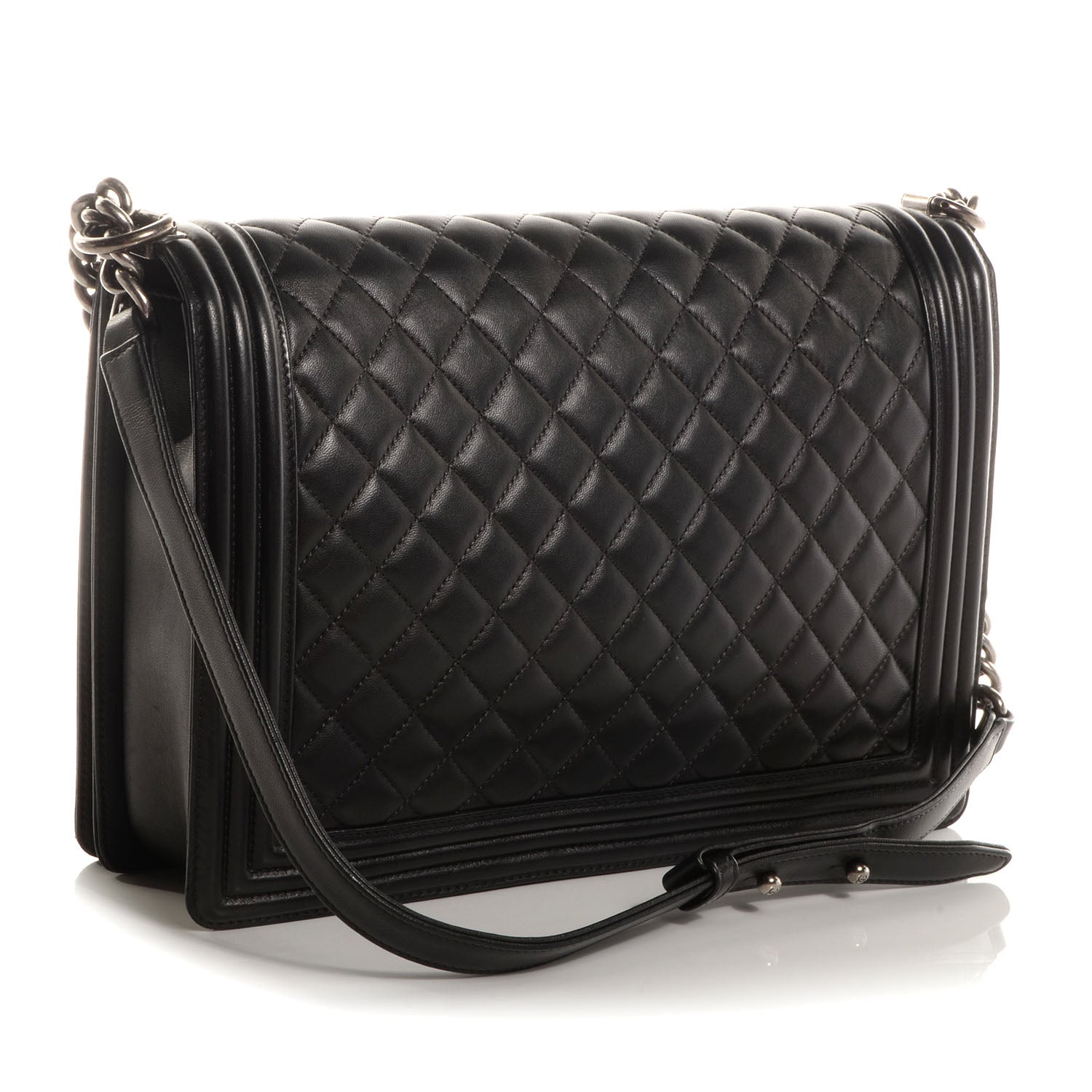 Chanel Lambskin Quilted Large Boy Flap Black 3 of 9