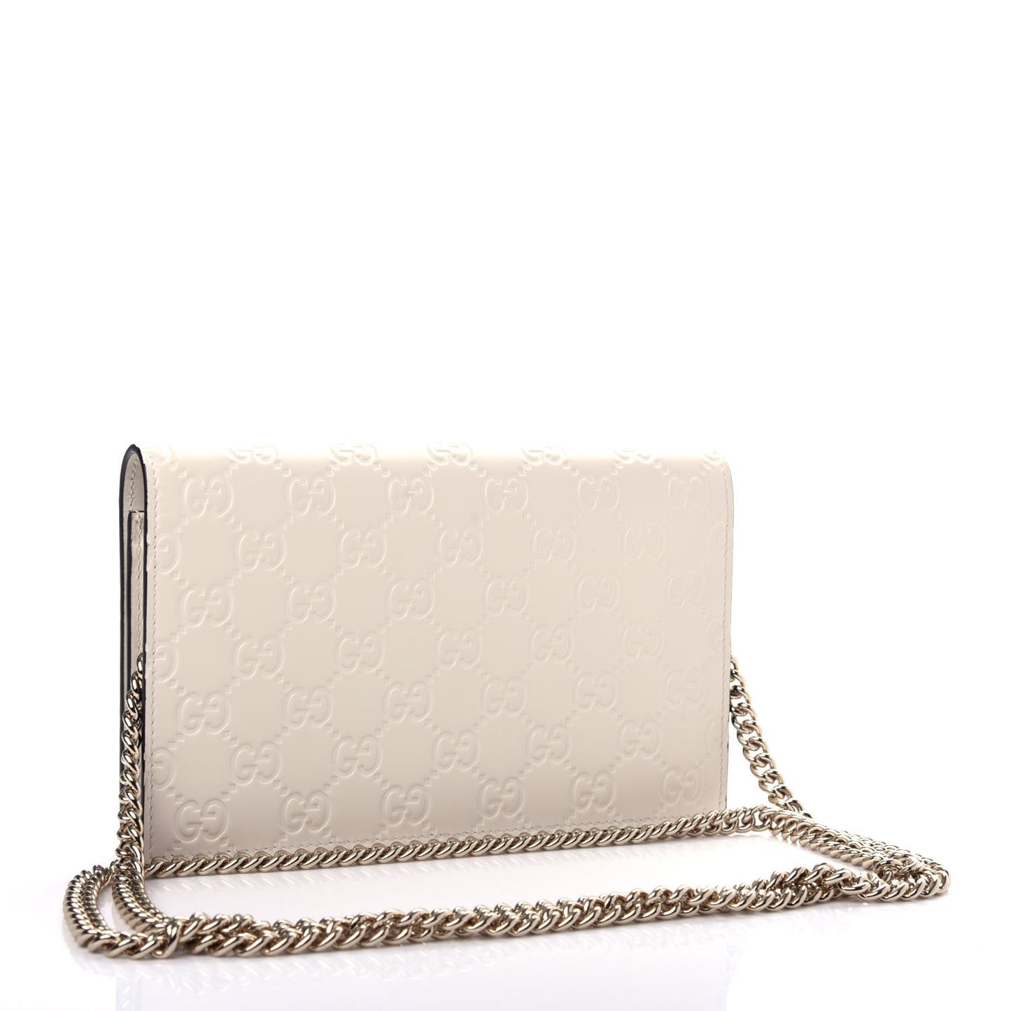 Guccissima Signature Bowy Chain Wallet Mystic White