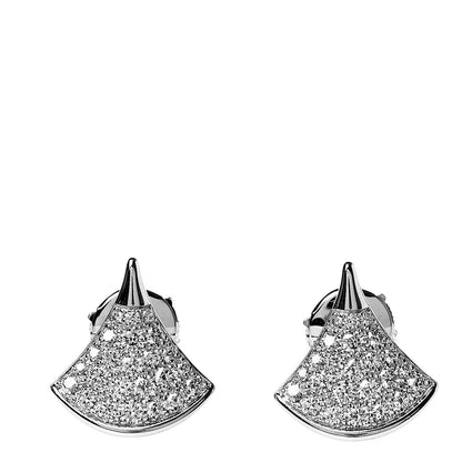 Bulgari 18K White Gold Diamond Divas' Dream Earrings 1 of 5