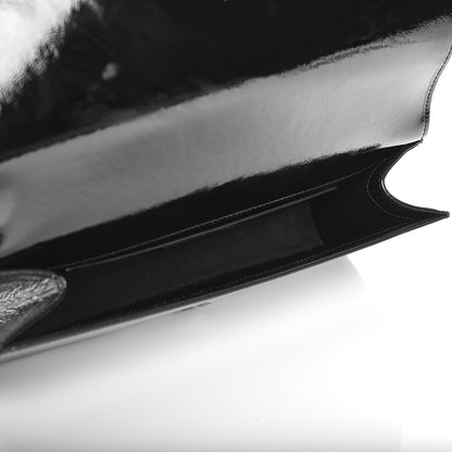 Saint Laurent Textured Patent Classic Monogram Clutch Black 5 of 7