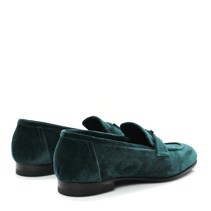 Hermes Velvet Womens Paris Loafers 36 Vert Fonce 5 of 10