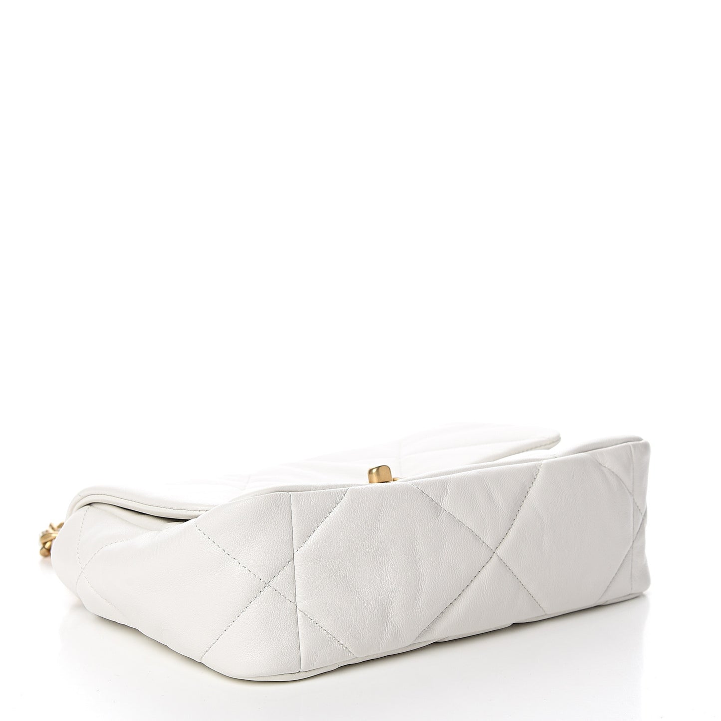 Goatskin Quilted Medium 19 Flap White