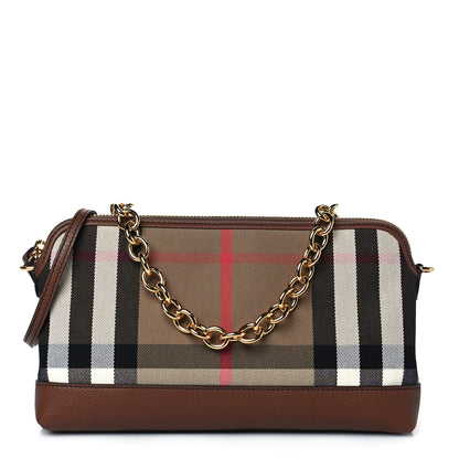 Burberry Derby House Check Abingdon Convertible Clutch Tan 1 of 10