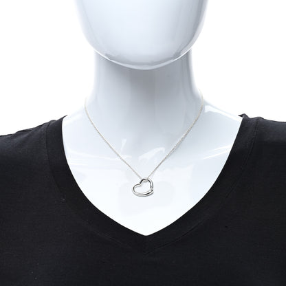 Tiffany Sterling Silver 22mm Elsa Peretti Open Heart Pendant Necklace 4 of 4