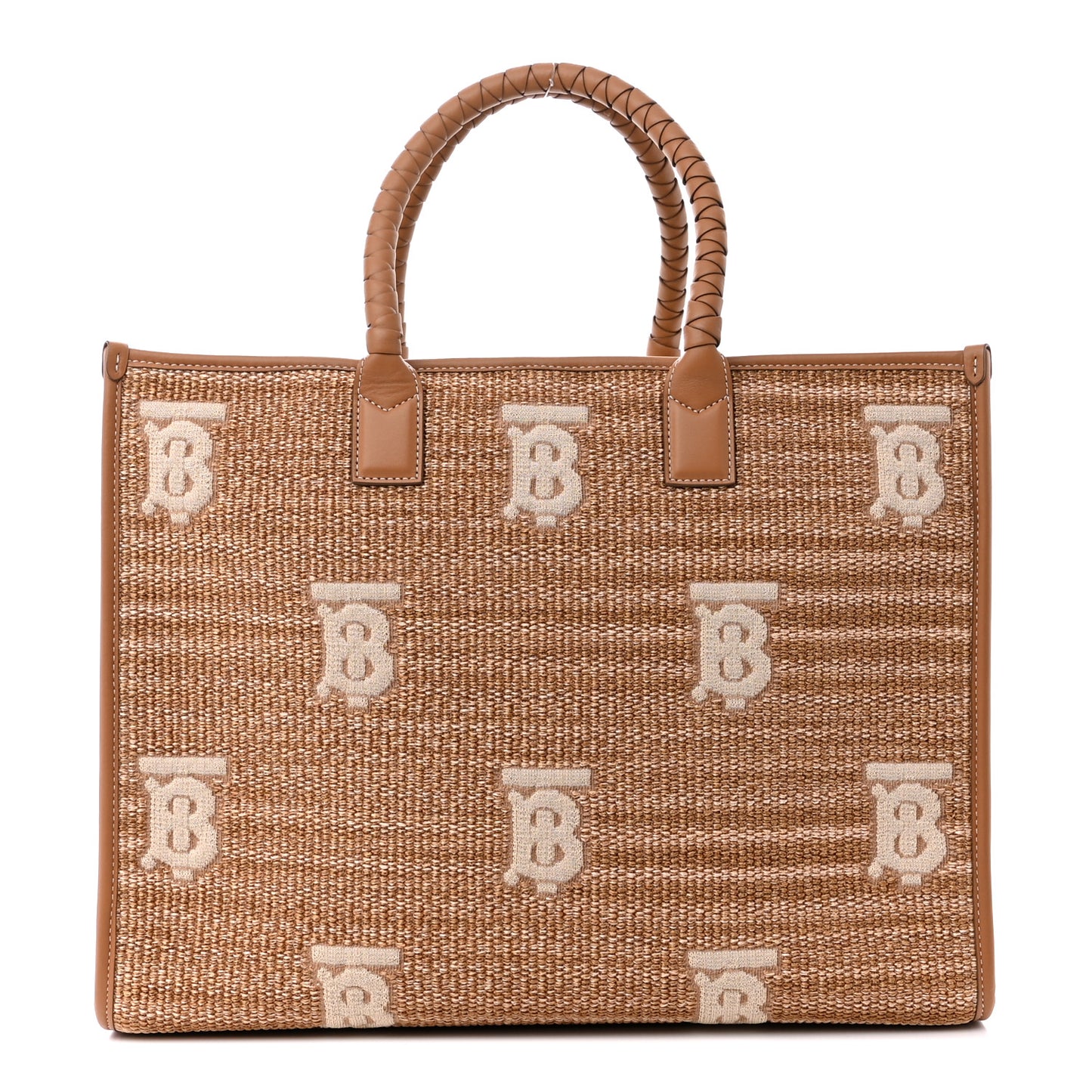 Raffia Calfskin Medium Freya Tote Natural