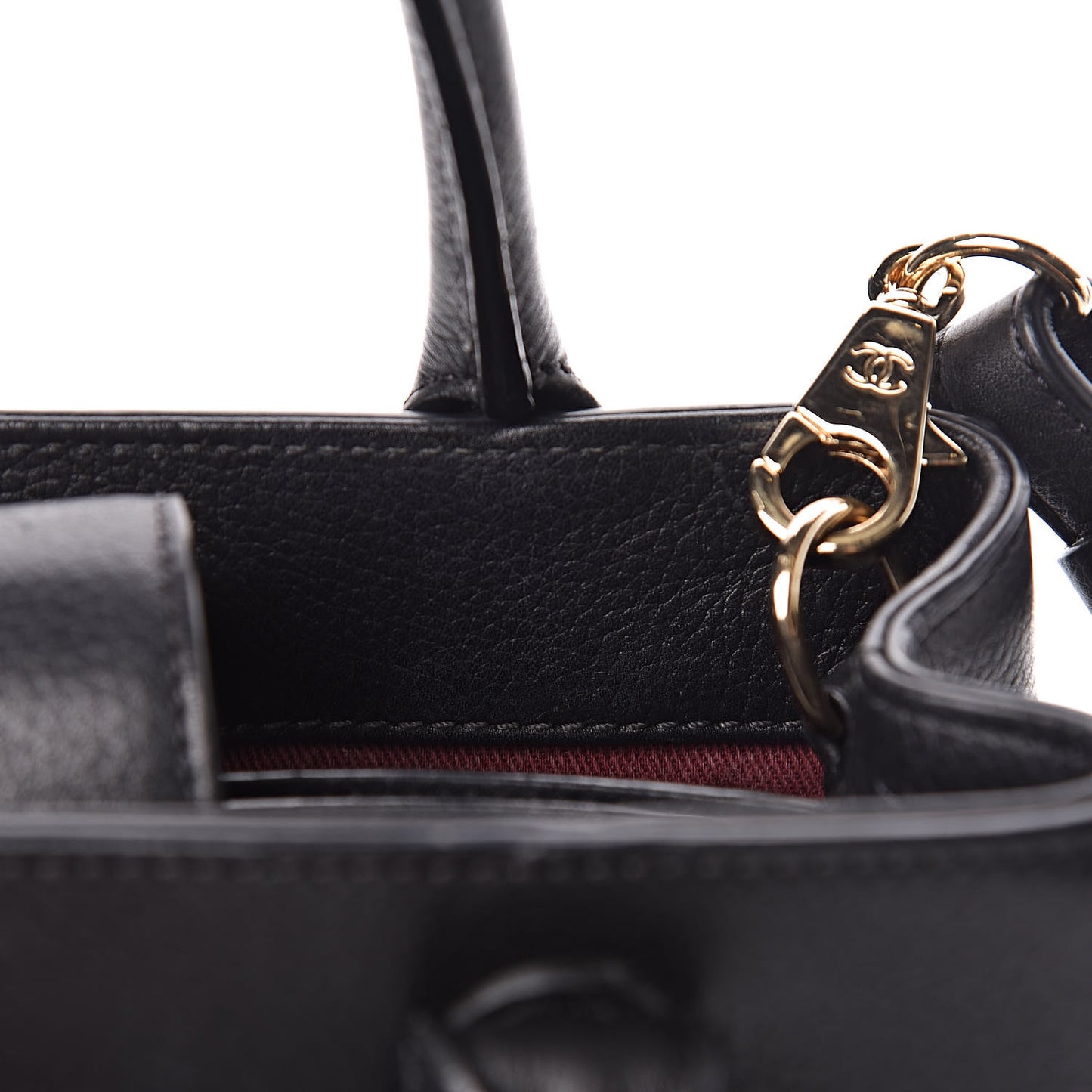 Grained Calfskin Mini Neo Executive Shopper Tote Black