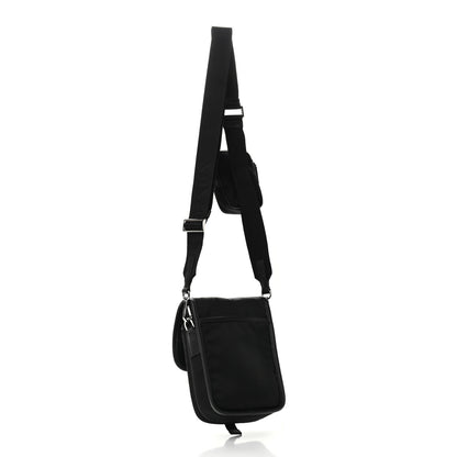 Prada Re-Nylon Saffiano Mini Pocket Single Snap Buckle Messenger Bag Black 3 of 10