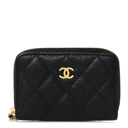 Chanel Caviar Quilted Zip Coin Purse Black 1 of 7