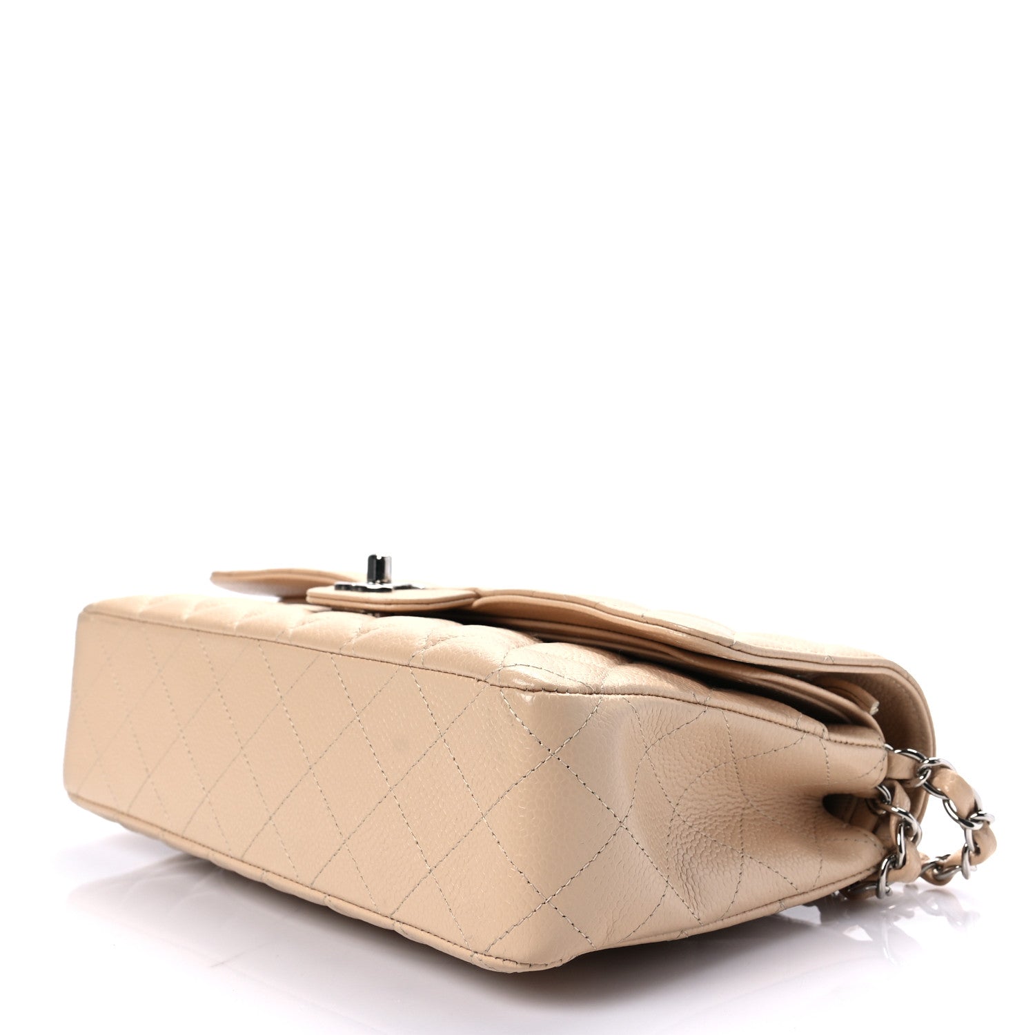 Chanel Caviar Quilted Medium Double Flap Beige 8 of 9