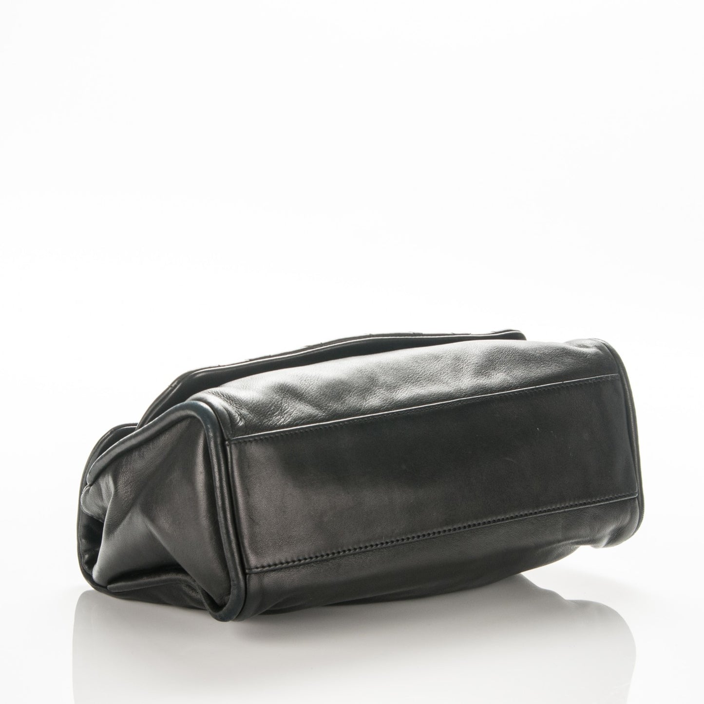 Lambskin Quilted Large Mademoiselle Double Flap Black