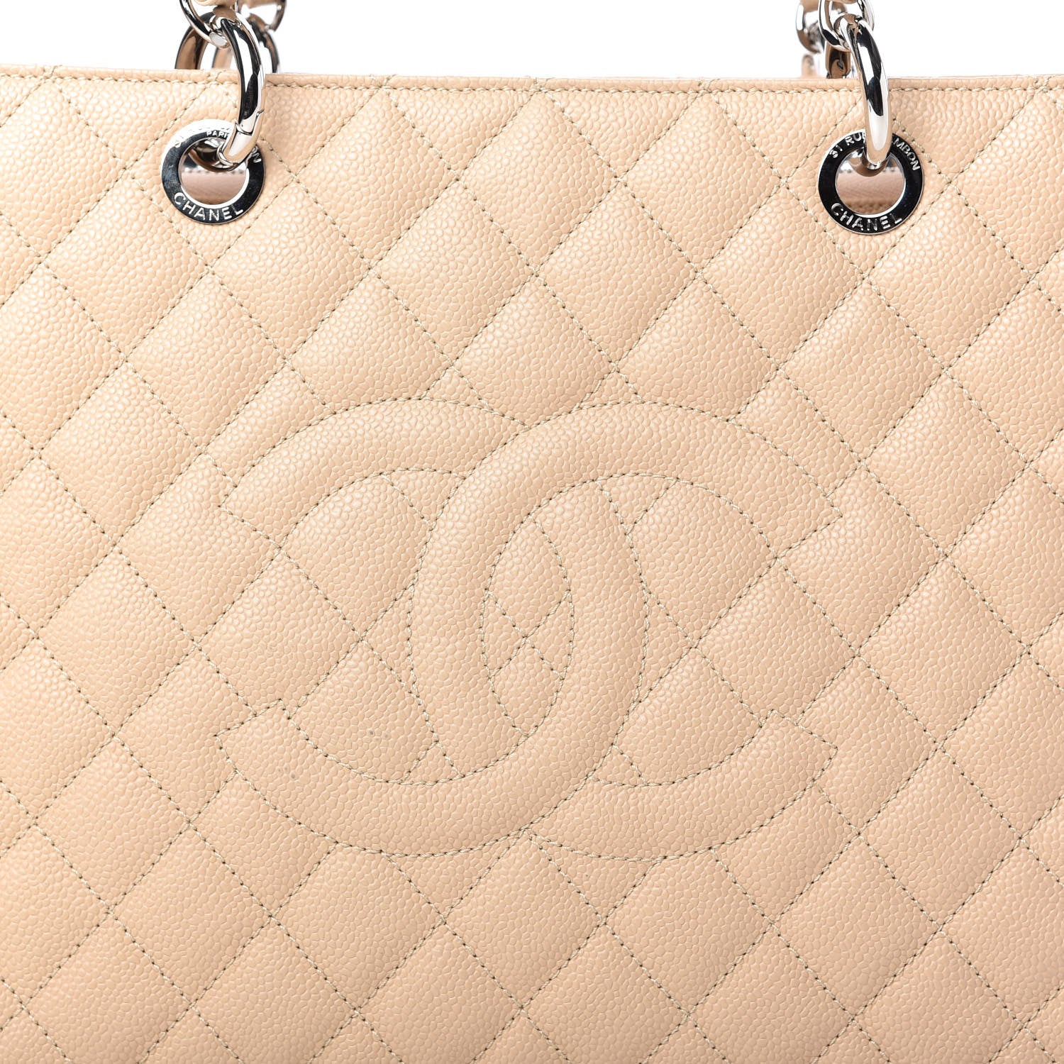 Chanel Caviar Quilted Grand Shopping Tote GST Beige Clair 10 of 11