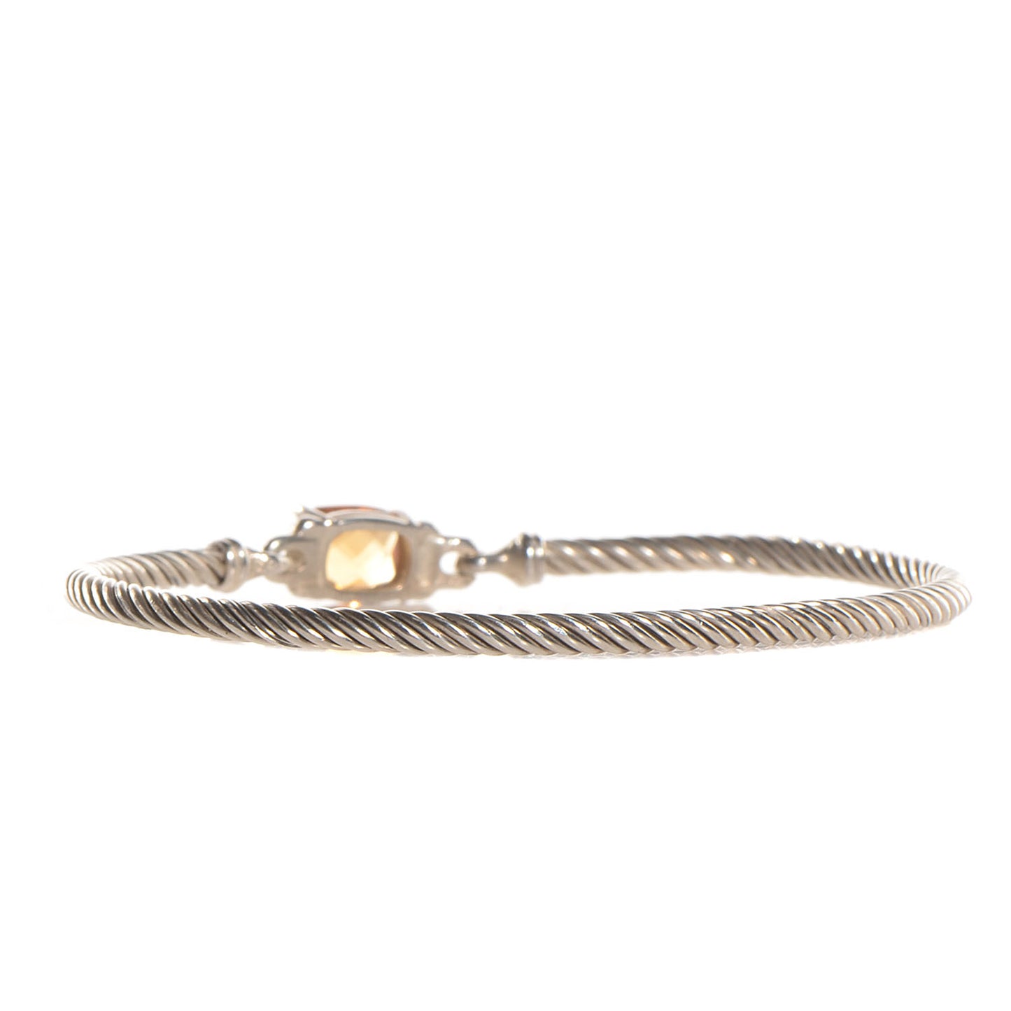 Sterling Silver Diamond Citrine 3mm Petite Wheaton Bracelet