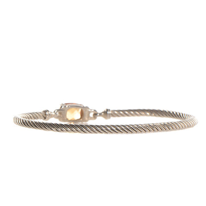 David Yurman Sterling Silver Diamond Citrine 3mm Petite Wheaton Bracelet 3 of 4