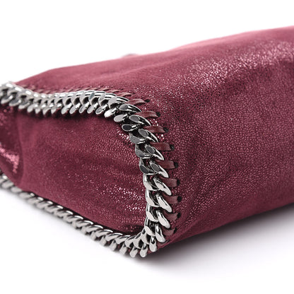 Stella McCartney Metallic Crackle Mini Falabella Fold Over Tote Burgundy 7 of 8
