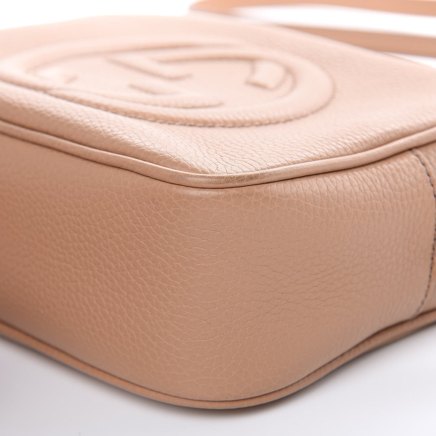 Pebbled Calfskin Small Soho Disco Bag Rose Beige