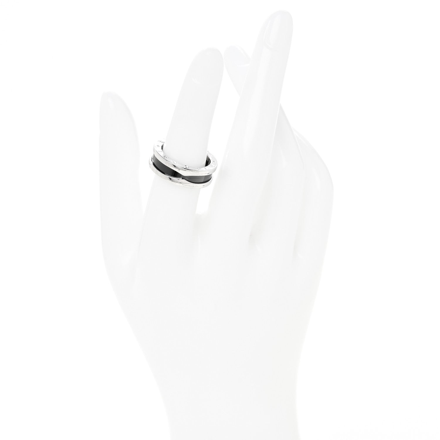Bulgari Sterling Silver Ceramic Save The Children One-Band Ring 52 6 2 of 7