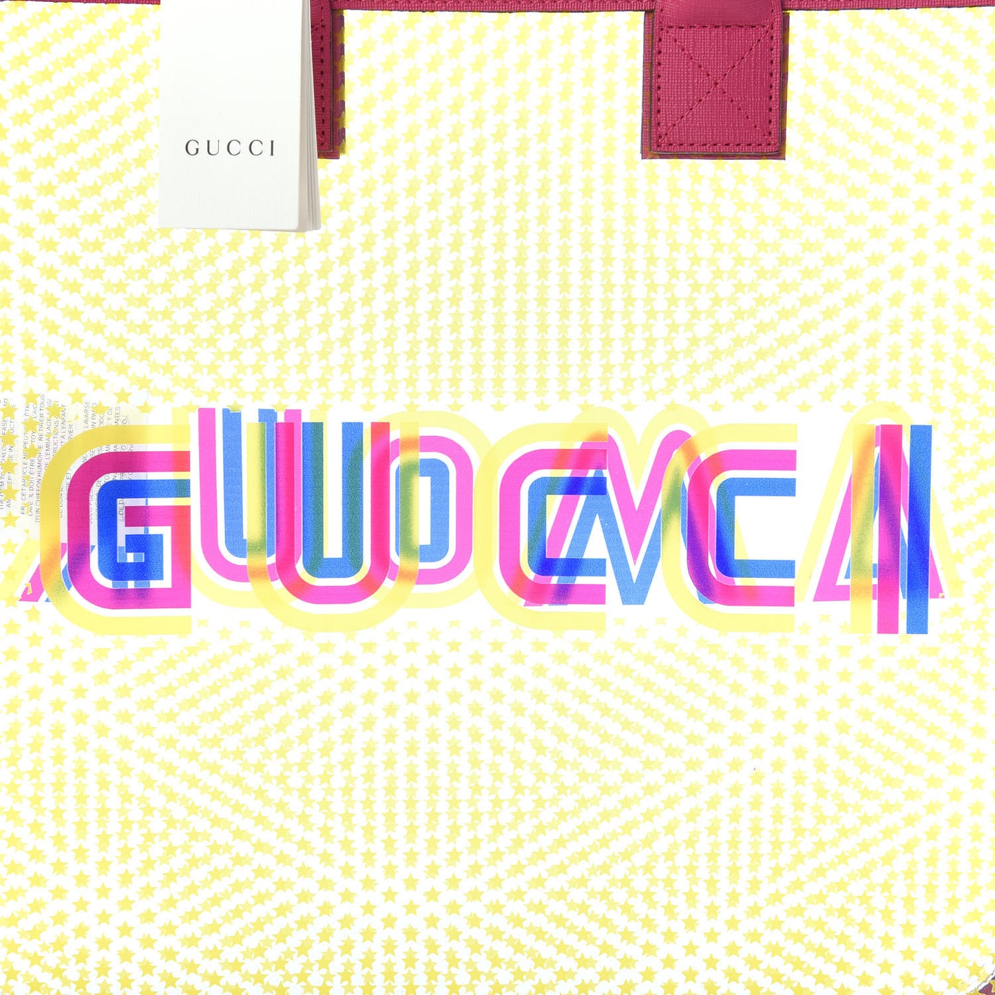 Vinyl Gucci Amour Stars Childrens Tote Multicolor Glass Bright Fuxia