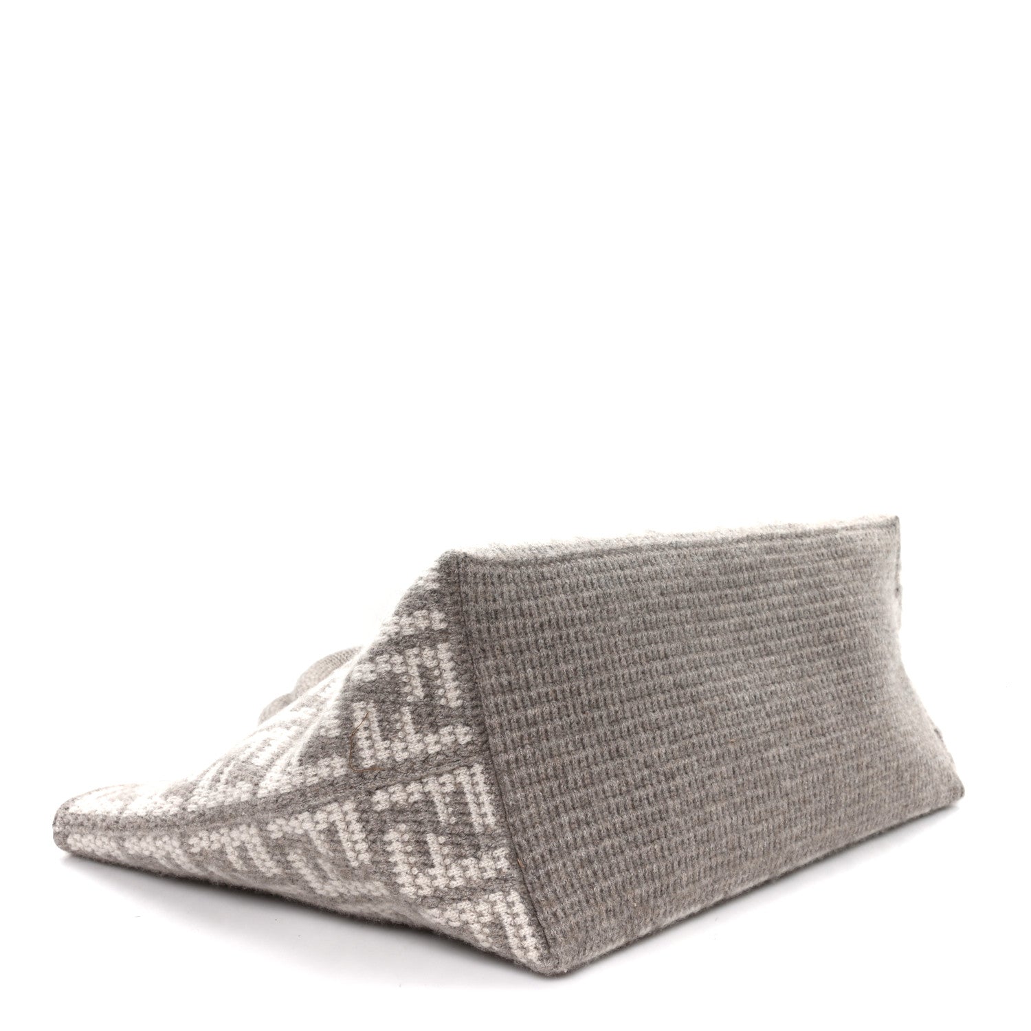 Fendi Cashmere Knit FF Large Shopper Tote Tortora 4 of 10