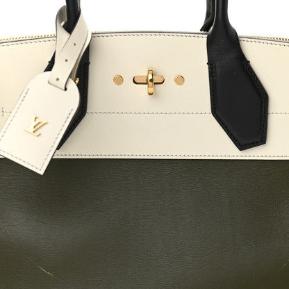 Louis Vuitton Taurillon City Steamer MM Kaki Creme Black 8 of 15