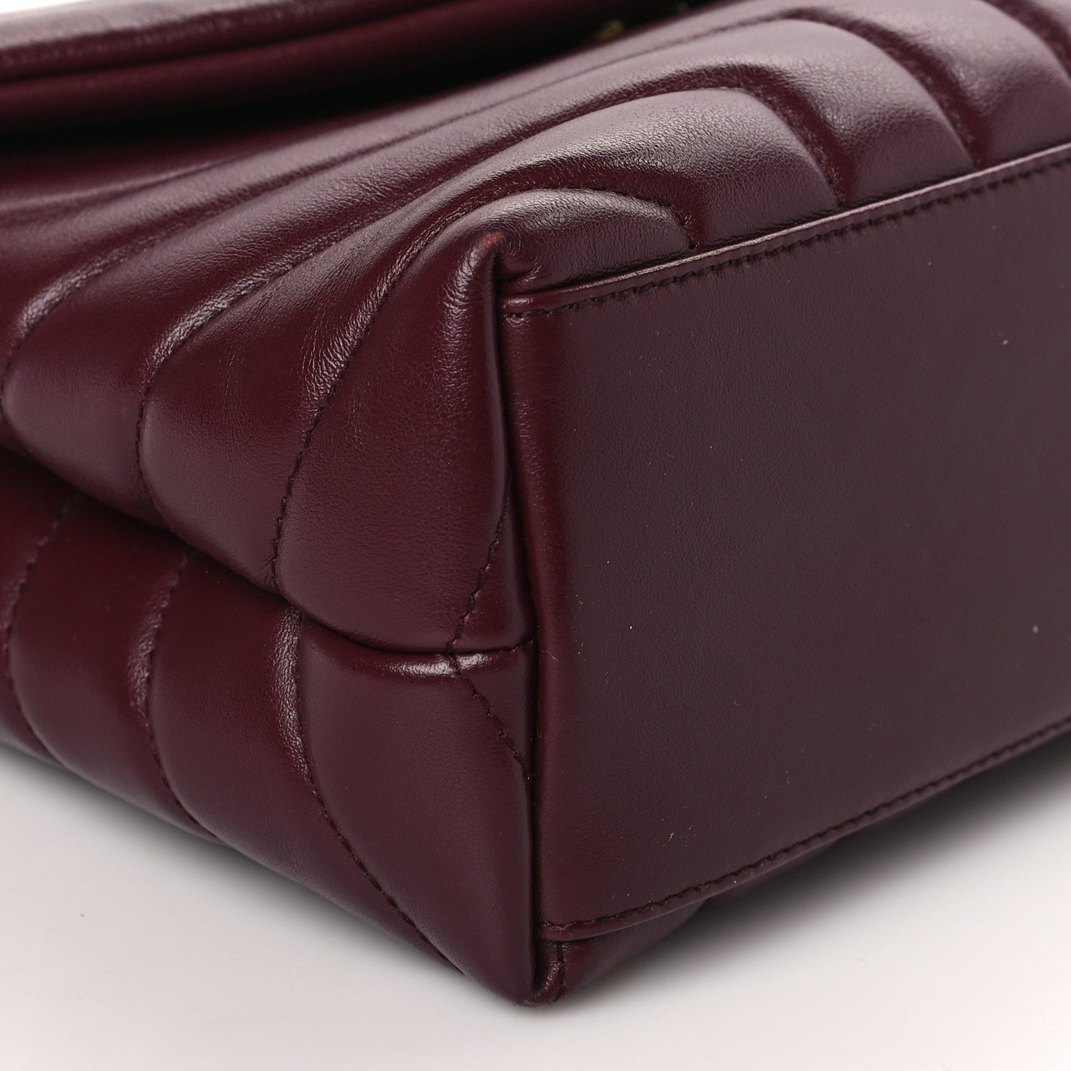Saint Laurent Calfskin Y Quilted Monogram Small Loulou Chain Satchel Dark Legion Red 7 of 8