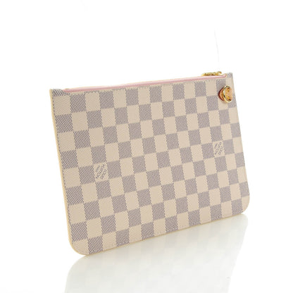 Louis Vuitton Damier Azur Neverfull MM GM Pochette Rose Ballerine 3 of 7