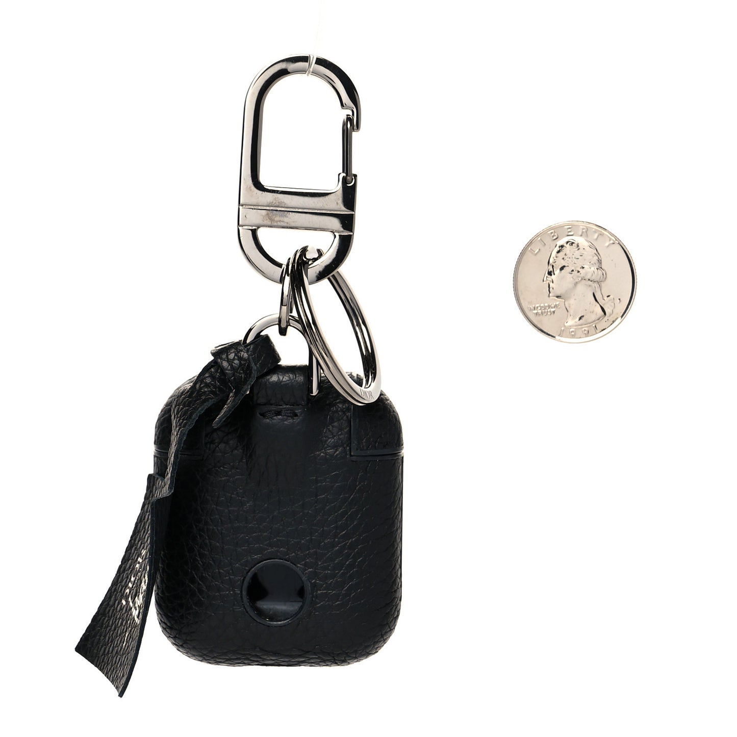 X SHAWN STUSSY Grained Calfskin Airpods Case Black