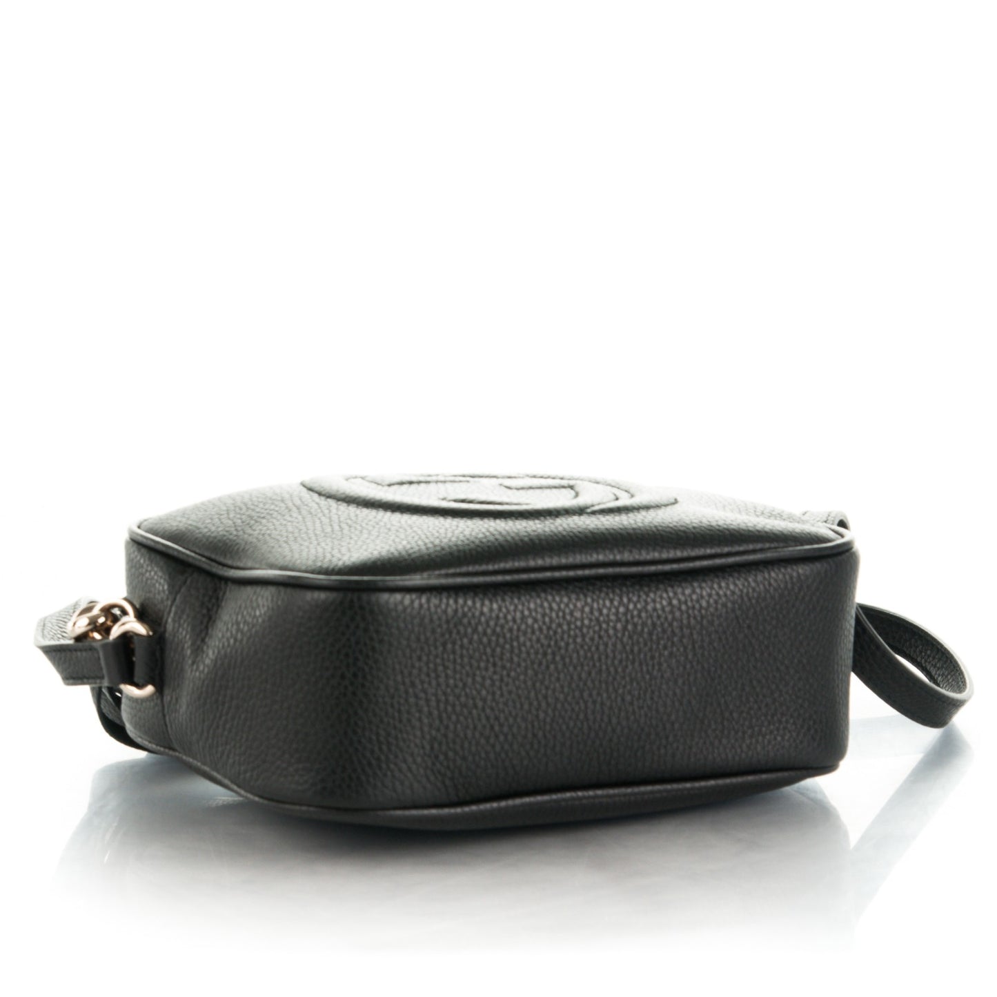Pebbled Calfskin Small Soho Disco Bag Black