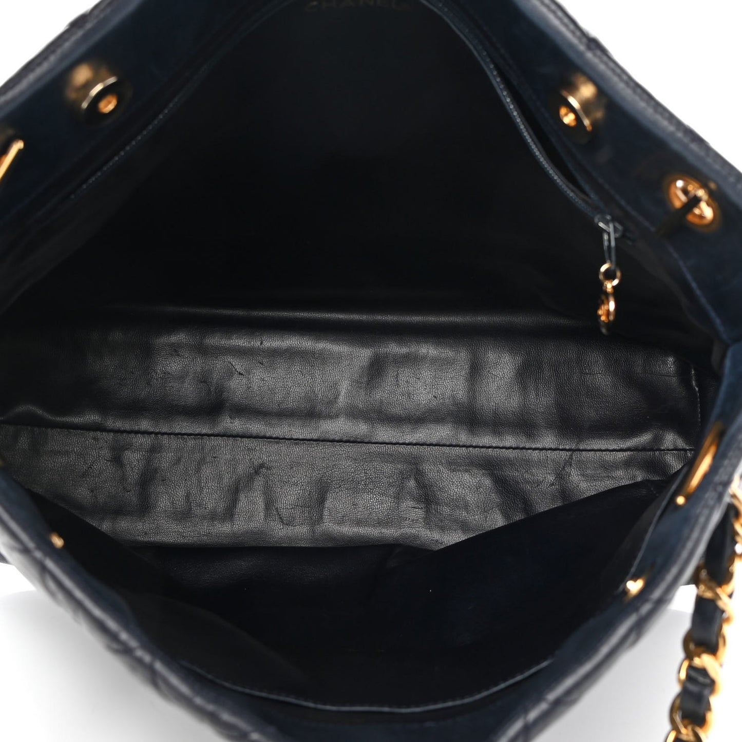 Lambskin Quilted Shoulder Bag Navy