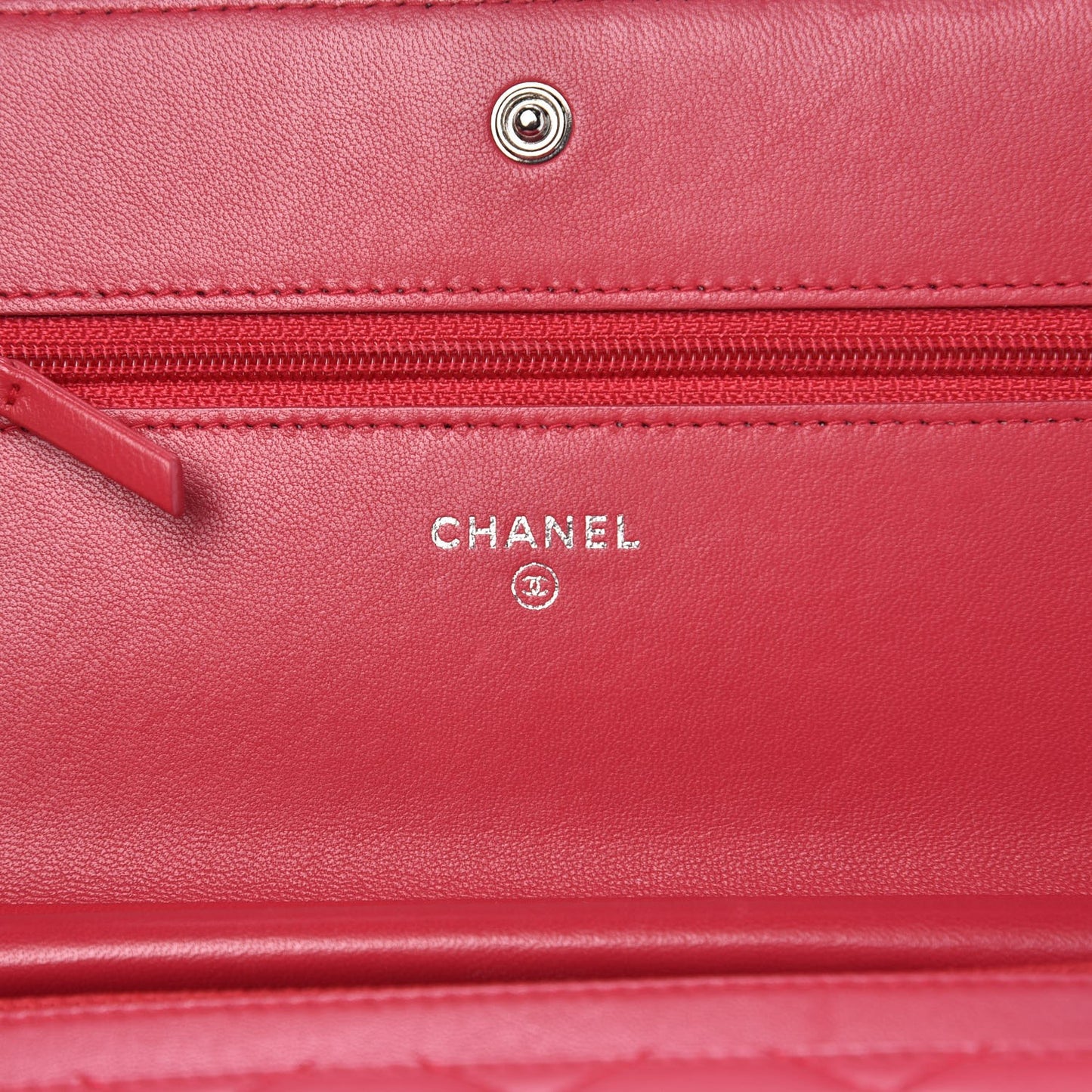 Lambskin Quilted Boy Wallet On Chain WOC Dark Fuchsia