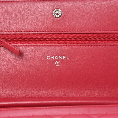 Chanel Lambskin Quilted Boy Wallet On Chain WOC Dark Fuchsia 6 of 9