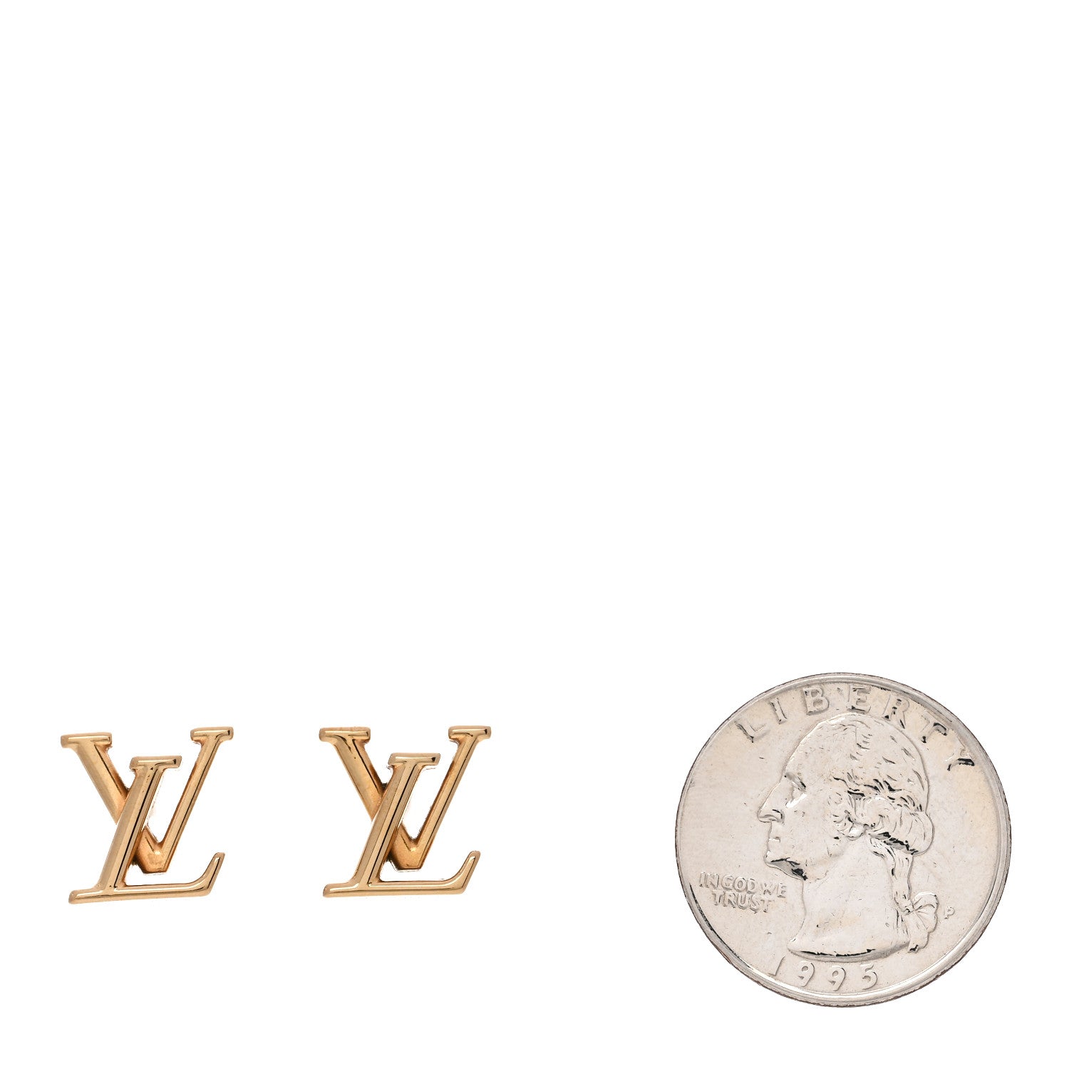 Louis Vuitton Metal LV Iconic Earrings Gold 2 of 5