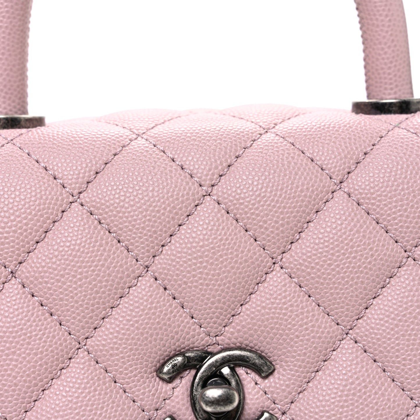Caviar Quilted Mini Coco Handle Flap Pink