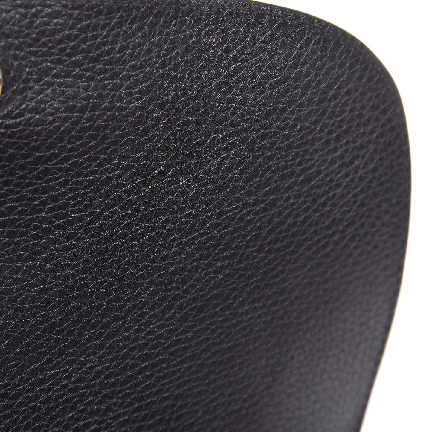 Pebbled Calfskin Medium Soho Flap Crossbody Black