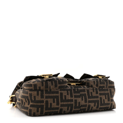 Fendi Fabric Jacquard FF 1974 Multipocket Baguette Tobacco Moro 4 of 9