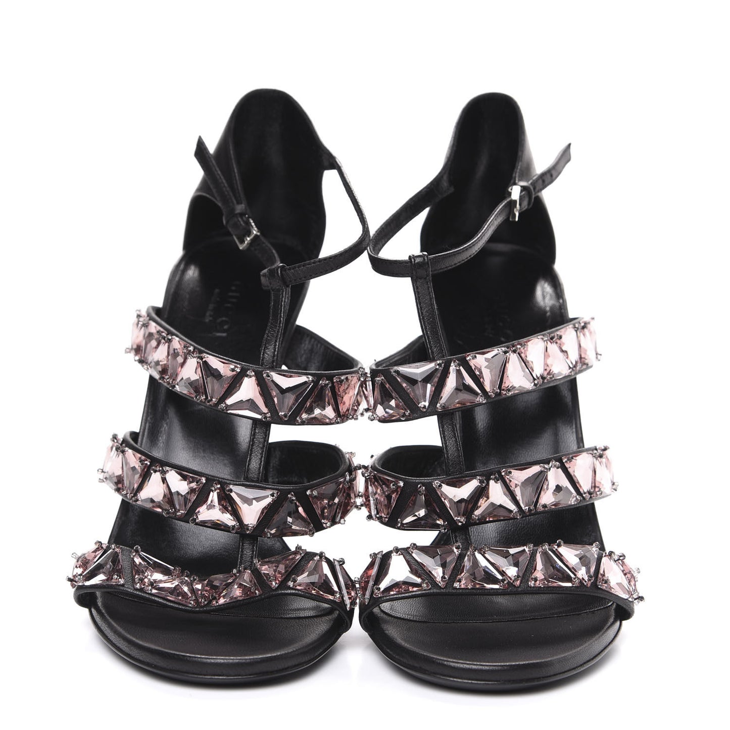 Napa Crystal Triple Band Sandal Heels 38.5 Black