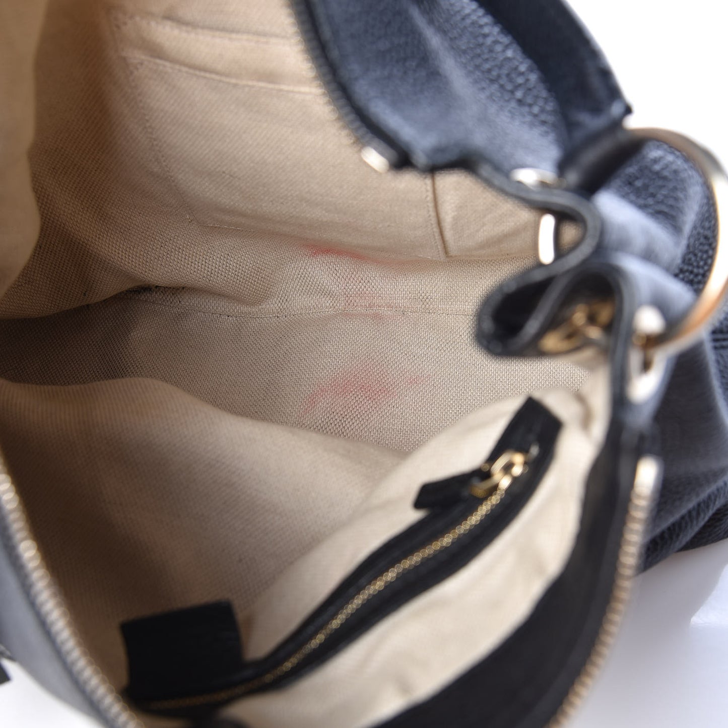 Pebbled Calfskin Large Soho Hobo Black
