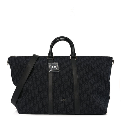 Christian Dior Maxi Oblique Jacquard Weekender 40 Black 1 of 10