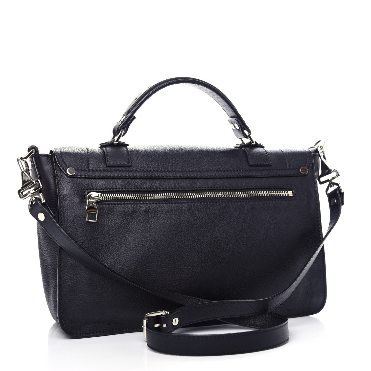 Proenza Schouler Soft Grainy Calfskin Medium PS1 Satchel Black 3 of 10