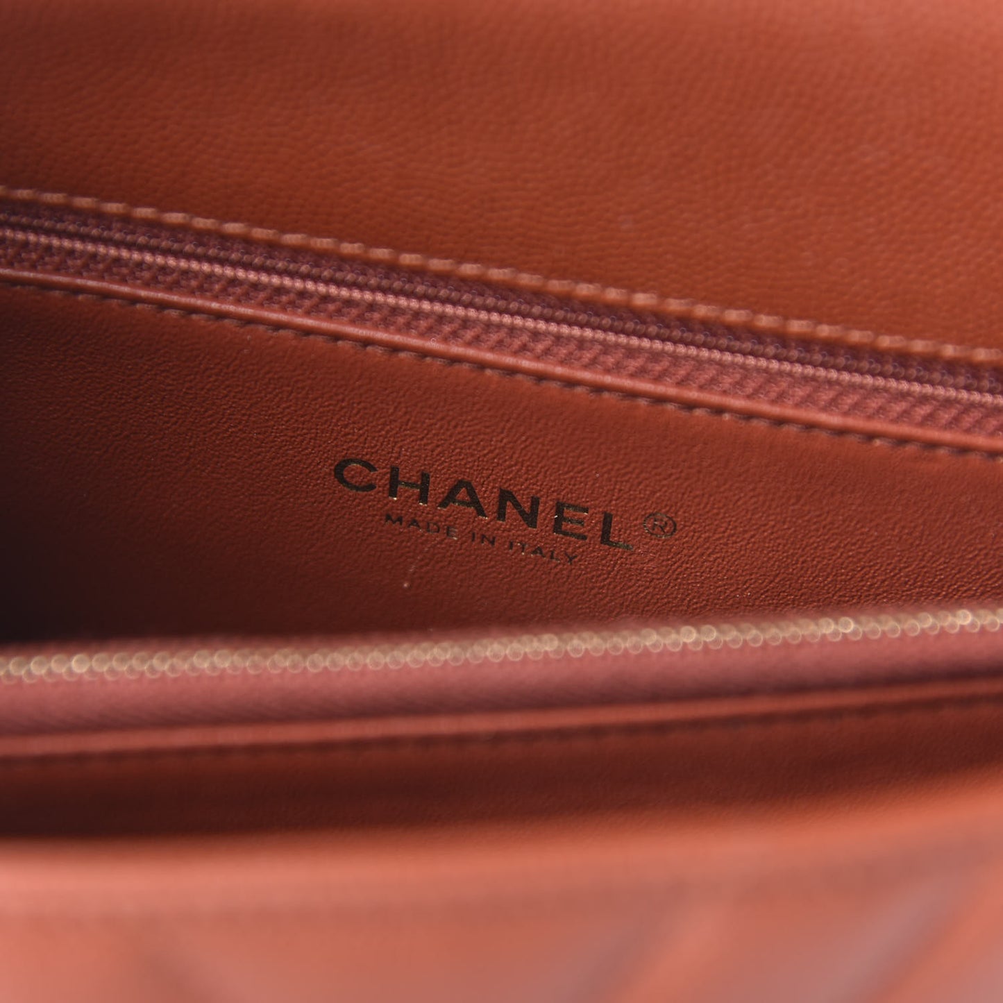 Caviar Lizard Chevron Quilted Small Coco Handle Flap Dark Orange