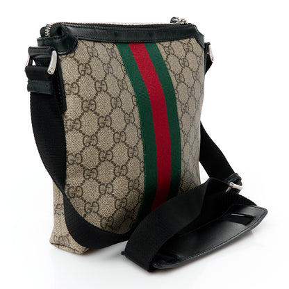 Gucci GG Supreme Monogram Web Messenger Bag Black 3 of 11