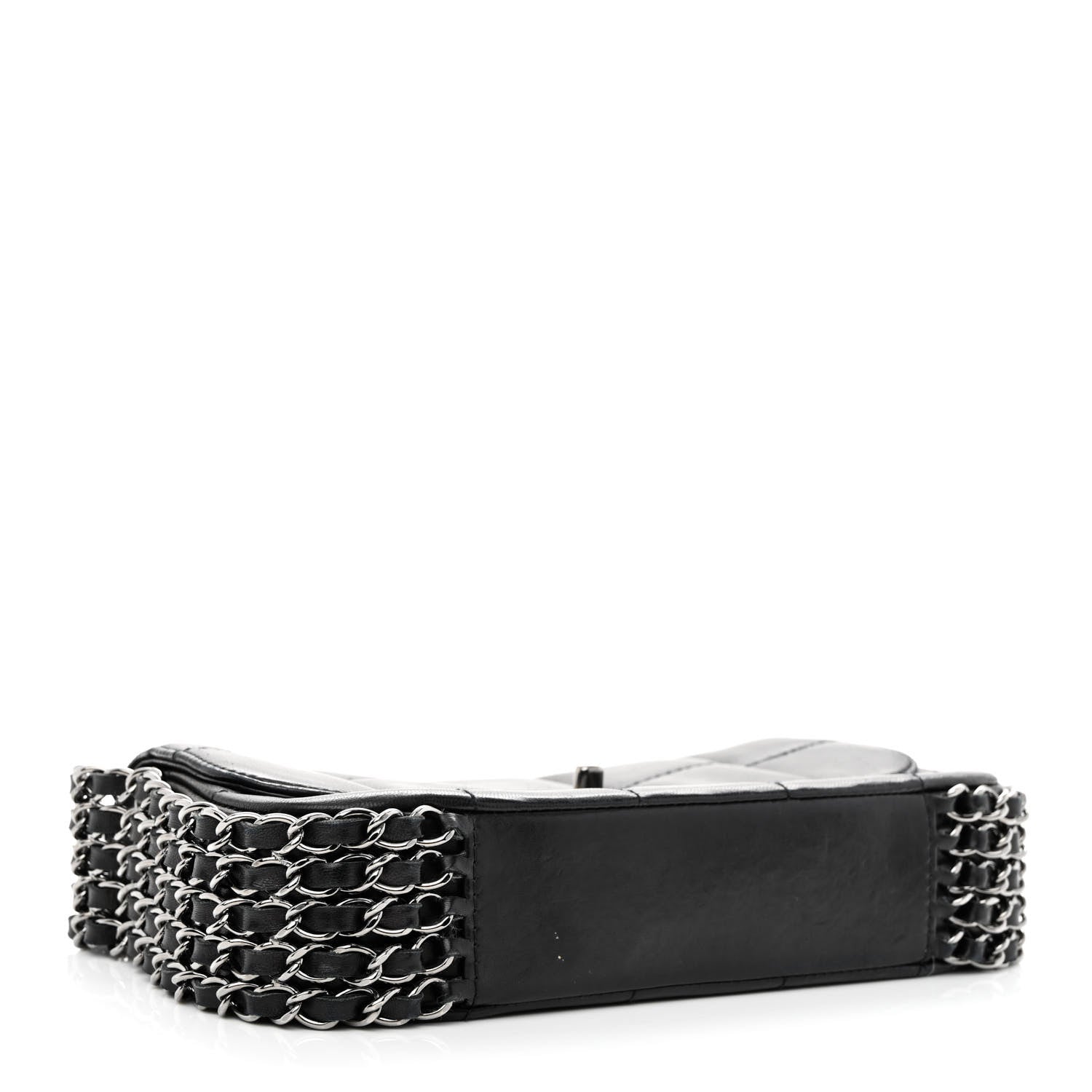 Chanel Lambskin Square Quilted 5 Chain Flap Black 4 of 11