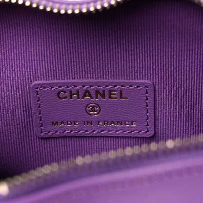 Chanel Lambskin Quilted CC In Love Heart Clutch With Chain Purple 6 of 10