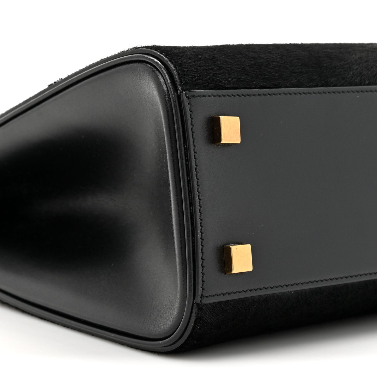 Pony Hair Calfskin Manhattan Top Handle Black
